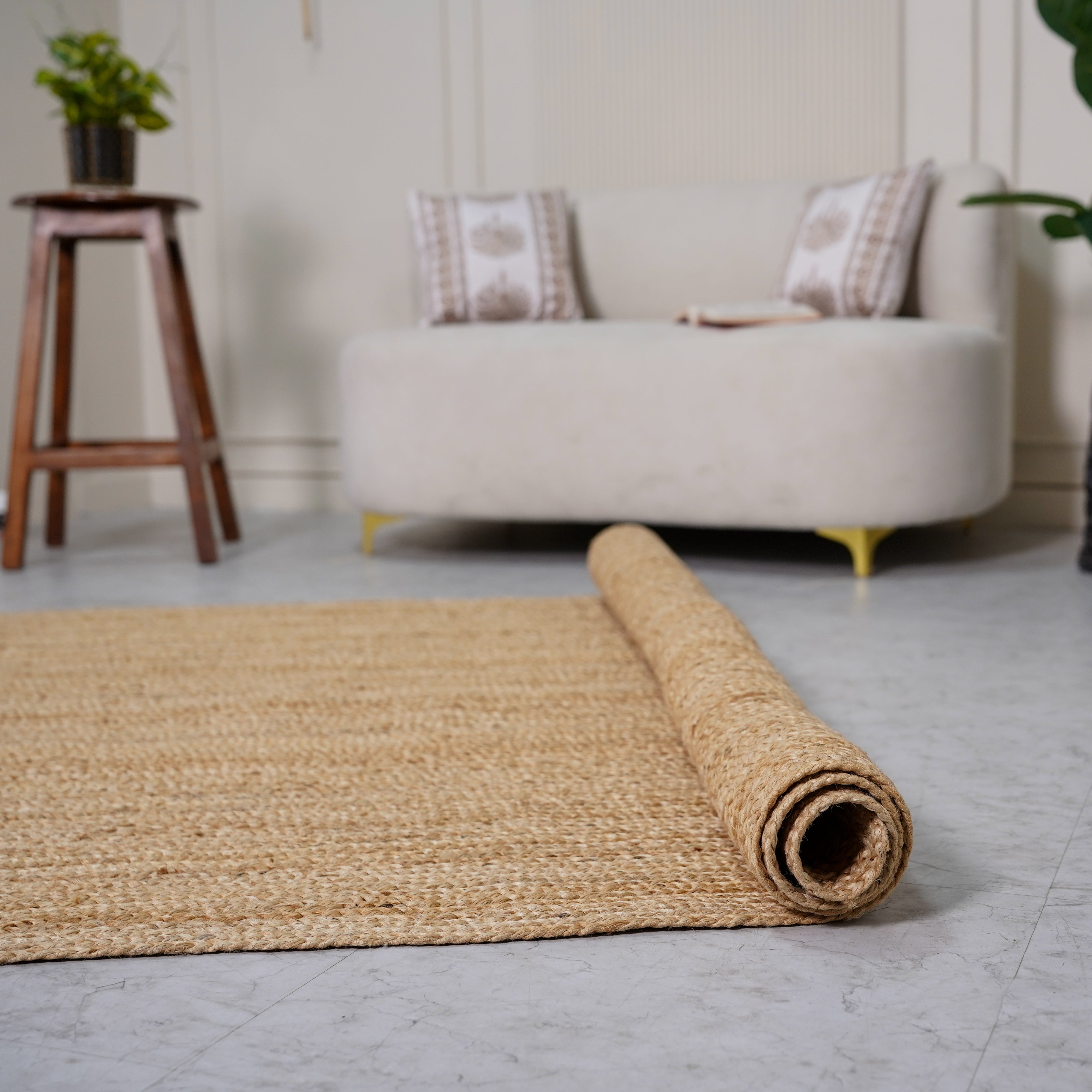 Natural Hemp Jute Rug – Handcrafted Braided Rug with Rustic Charm