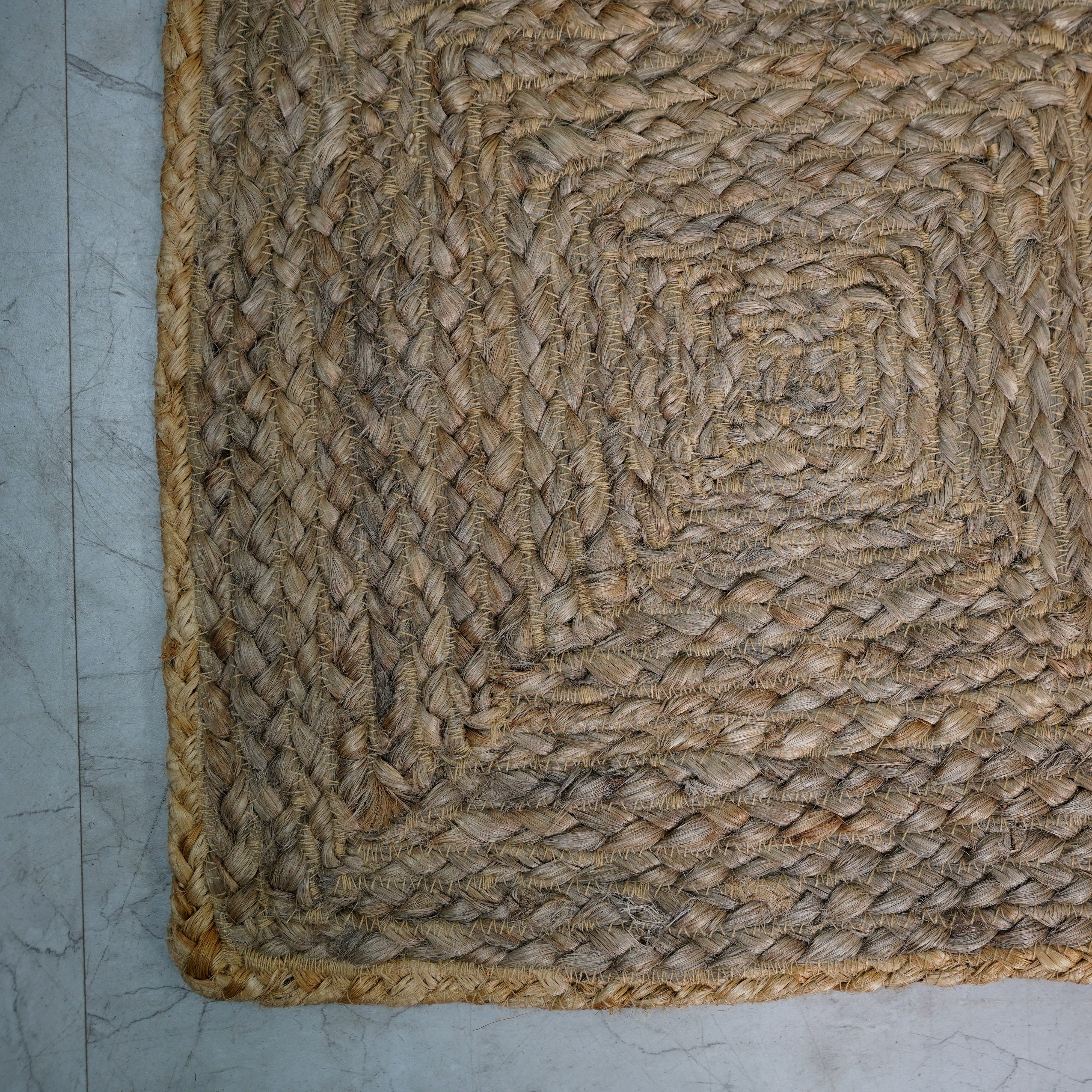 Rustic Checkered Hemp Rug – Handcrafted with Natural Tones and Durable Flatweave